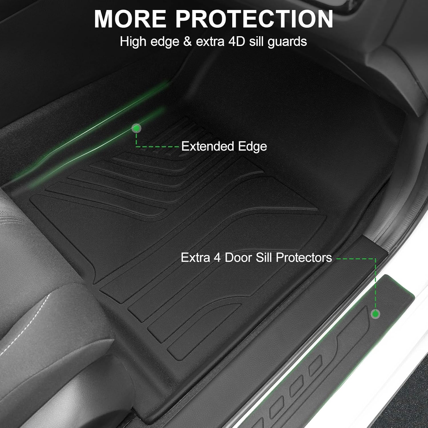 Floor Mats for 2022-2026 Honda Civic Sedan Hatchback Si (Include Sport, Not for Hybrid, 2nd Row with & w/o USB Port), for Acura Integra 2023-2026, TPE All Weather Durable Floor Mats