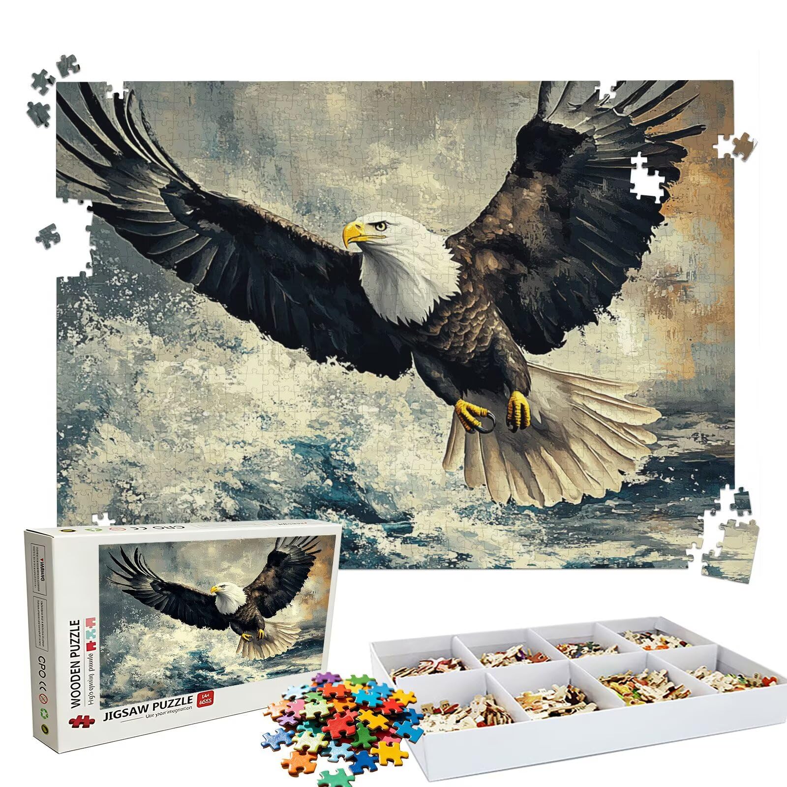 Puzzle 2000 Pezzi onde aquila, Puzzle 2000 Pièces Challenge Impossible, Puzzles 99.5x70.5 cm Taglia Grande Adulti, Giochi Educativo per Famiglie, Regalo Puzzles Classici, Decorazioni Casa W3H-871