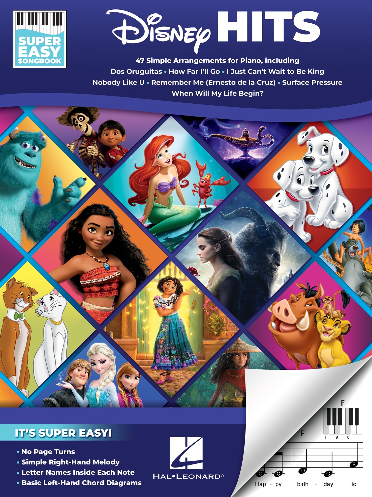 Disney Hits - Super Easy Songbook | Easy Piano Music Book for Beginners Kids an
