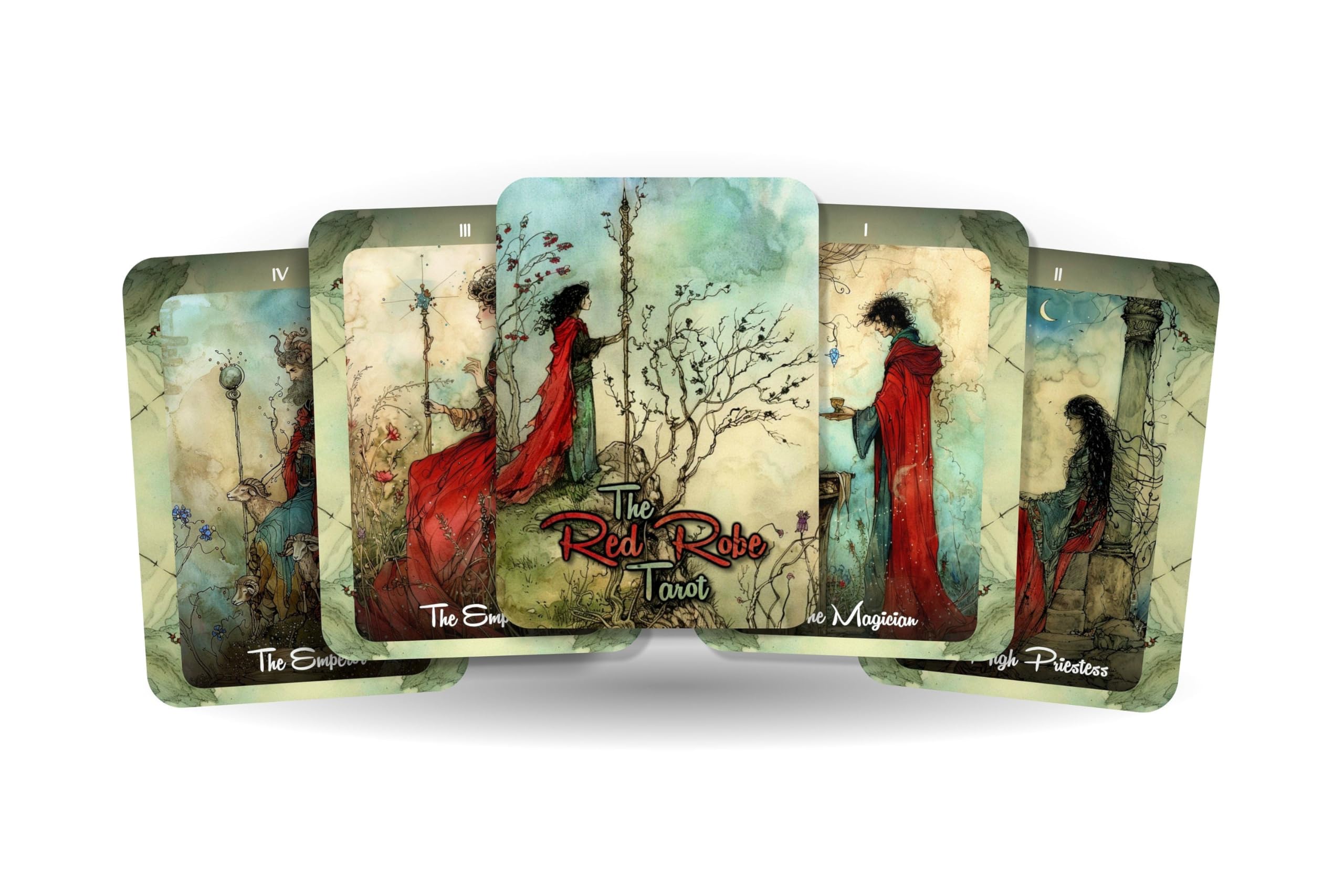 The Red Robe Tarot Deck – 78 cartes traditionnelles pour débutants et experts – Outil de divination mystique avec guide et boîte – Symbolisme unique pour orientation spirituelle