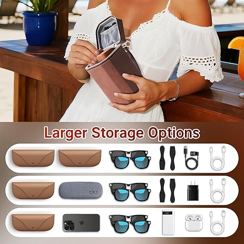 Miniatura 3 de RCstyle Estuche rígido de transporte para Ray-Ban Meta WayfarerSkylerHeadliner, estuche de carga inteligente para gafas, funda de viaje de alta