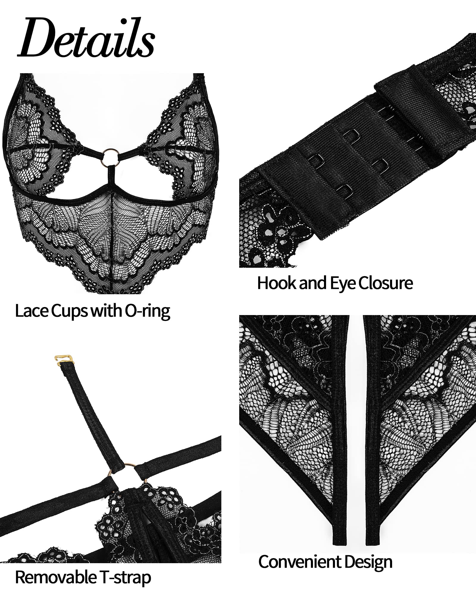 Women Lingerie Lace Bodysuit One Piece Babydoll Teddy Lingerie for Women S-4XL product thumbnail 4