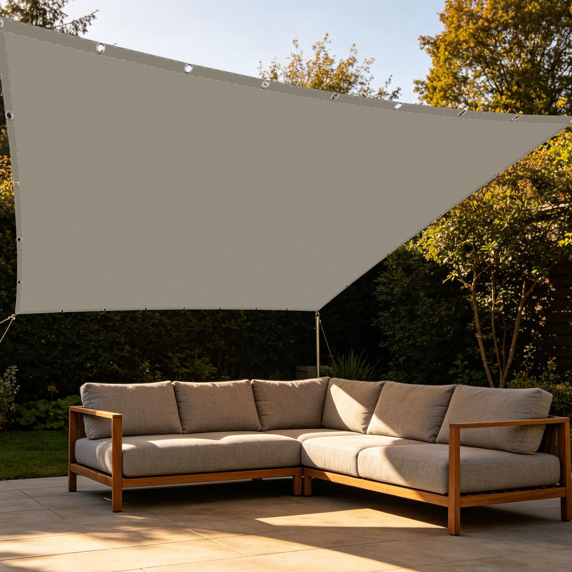Voile d'ombrage étanche 3.5 x 6.5 m anti-UV toile imperméable extérieur