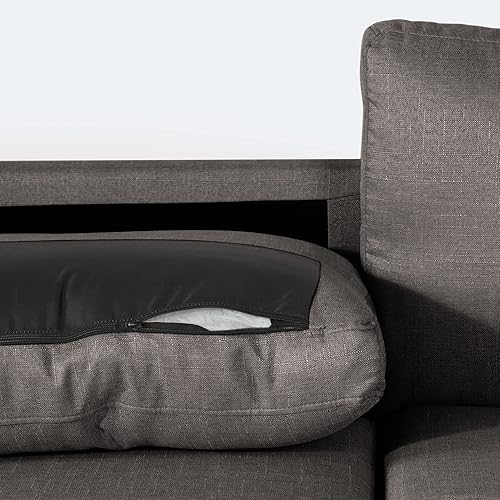 Miniatura 6 de Casa Andrea Milano Moderno sofá seccional grande de tela de lino en forma de U, diván doble extra ancho, gris