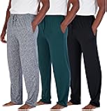 3 Pack: Men's Pajama Pants Soft PJ Lounge Bottoms Loungewear Pijamas Elastic Waist Pockets (Big and Tall)