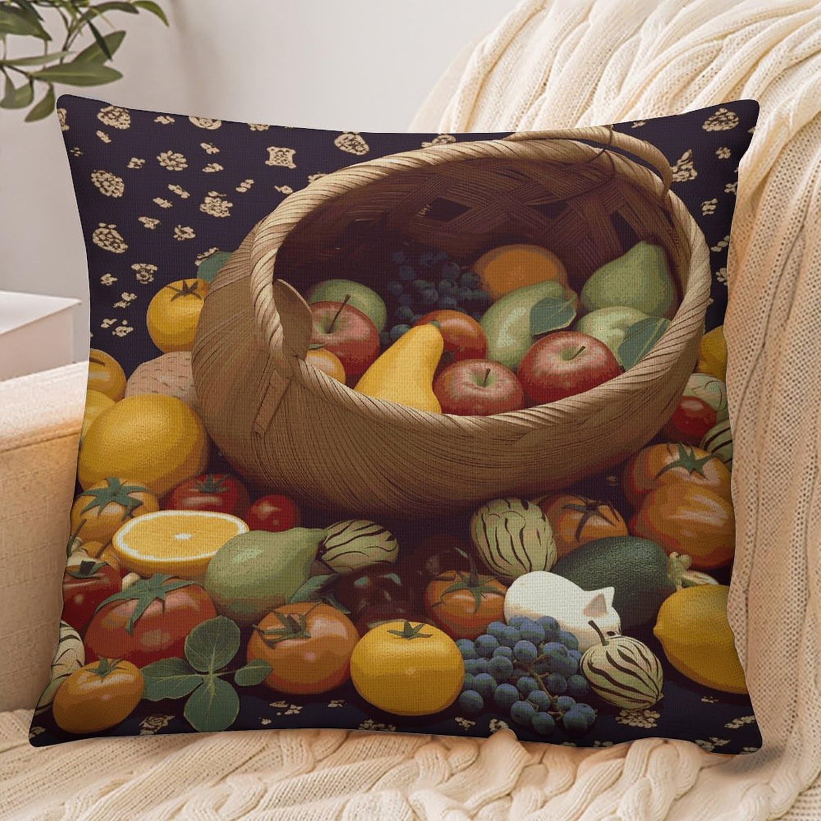 Fekiloot Style Fruits Basket Pillowcase Pillow Sham Pillow Case
