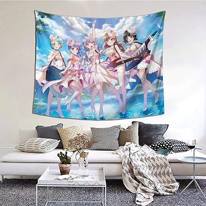 タペストリー ブランケッ 壁アート バンドリ ガルパ Roselia ロゼリア 3 飾りタペストリー 寮の部屋 リビング ホーム装飾 ウオールデコレーション 窓カーテン 多機能壁掛け 個性ギフト 高さ130cm 幅152cm 並行輸入品 タペストリー オンライン通販
