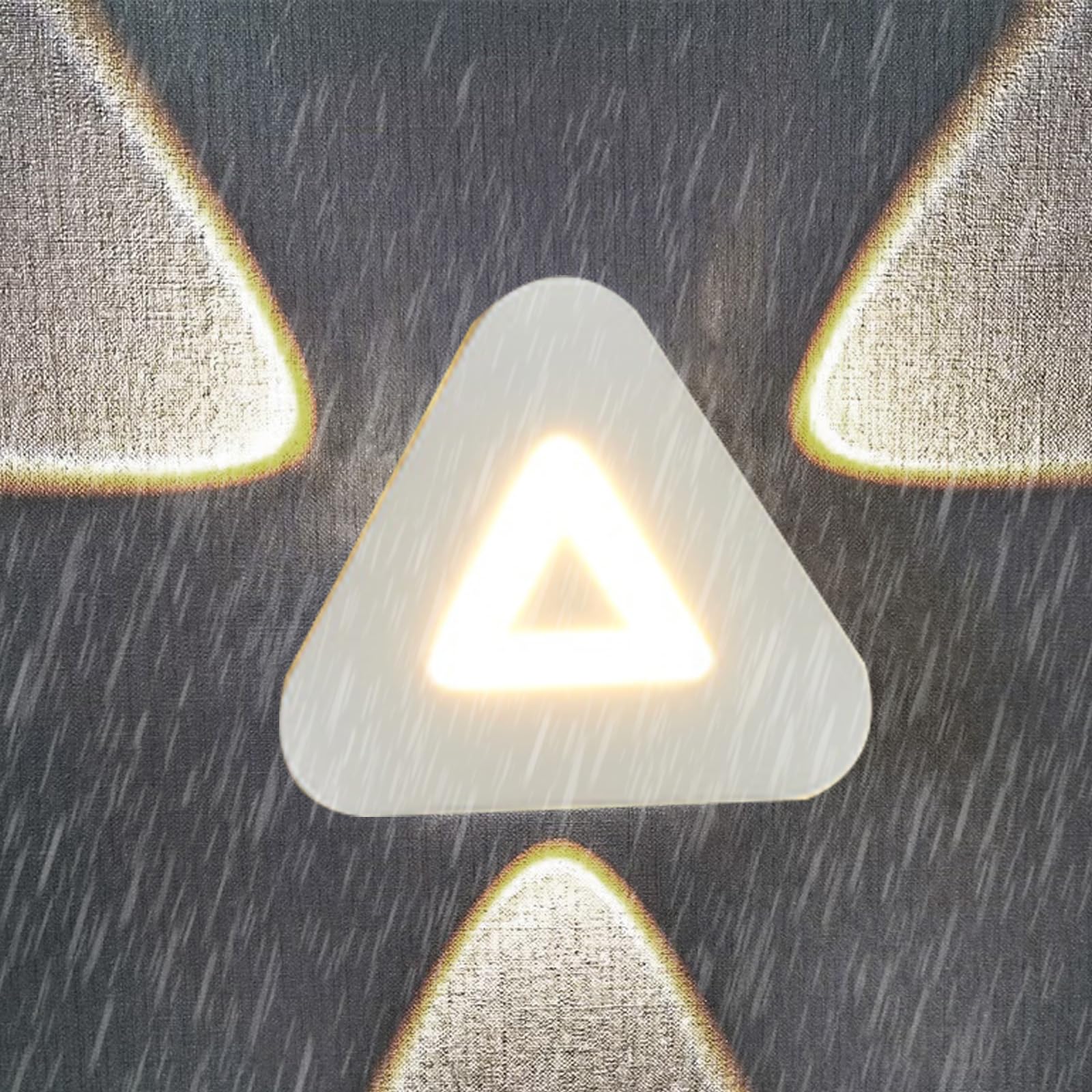 Aplique de pared exterior LED IP65 triangular blanco con luz neutra para terrazas 8