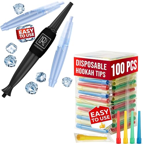 Premium Ice Pipe Hookah & 100pcs Hookah Tips Disposable