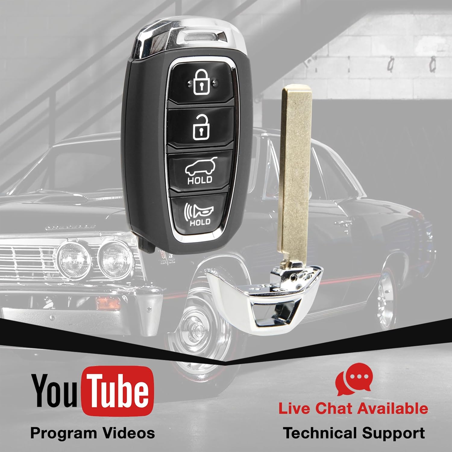 2X Keyless Entry Remote Key Fob Replacement 4-Button for 2018 2019 2020 2021 Hyundai Kona (TQ8-FOB-4F18, 95440-J9000)