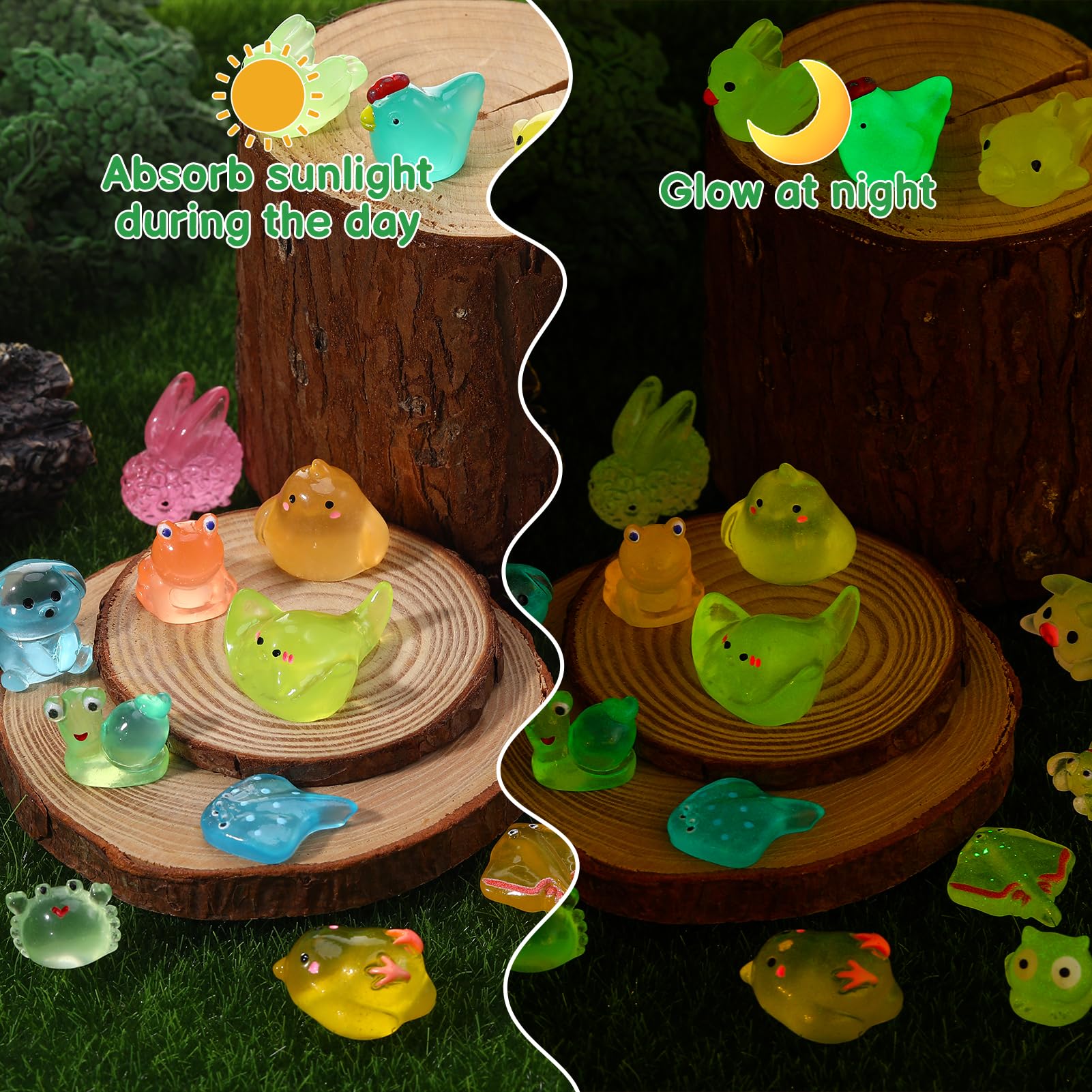 50 Pack Mini Glow Resin Animals Blind Bags, Small Resin Animals Mixed - Image 2