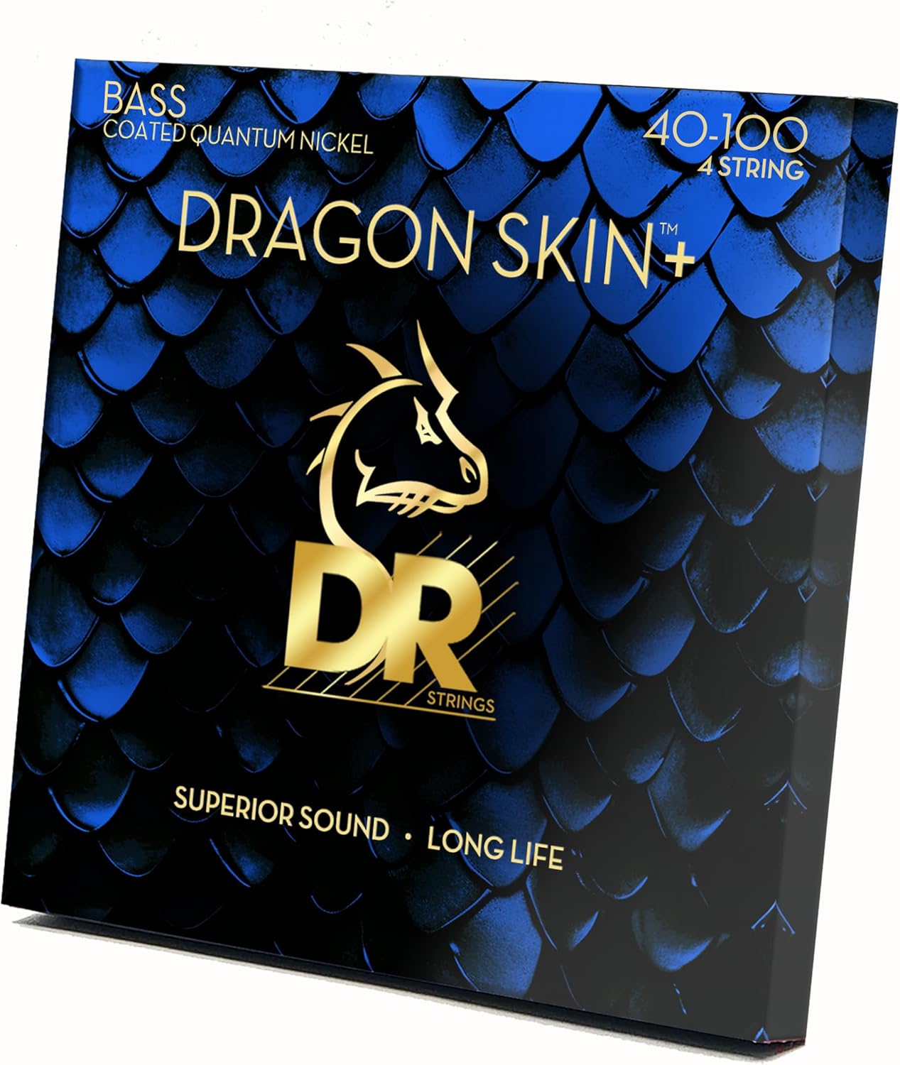 DR Strings DRAGON SKIN+ - Coated Quantum Nickel Bass Strings  DBQ-40  Superior Sound with Comfortable Feel & Long Life: Light 40-100