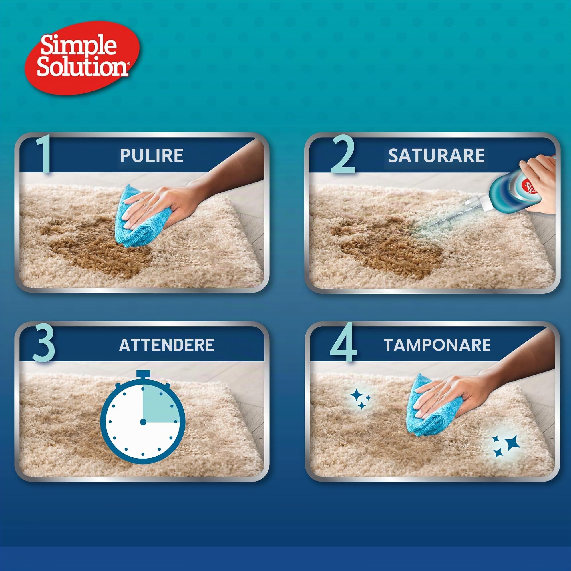 Simple Solution Urine Destroyer Detergente Enzimatico - Rimuove Le Macchie e Gli odori degli Animali Domestici con Potere pulente dei PRO-batteri - 1 litro