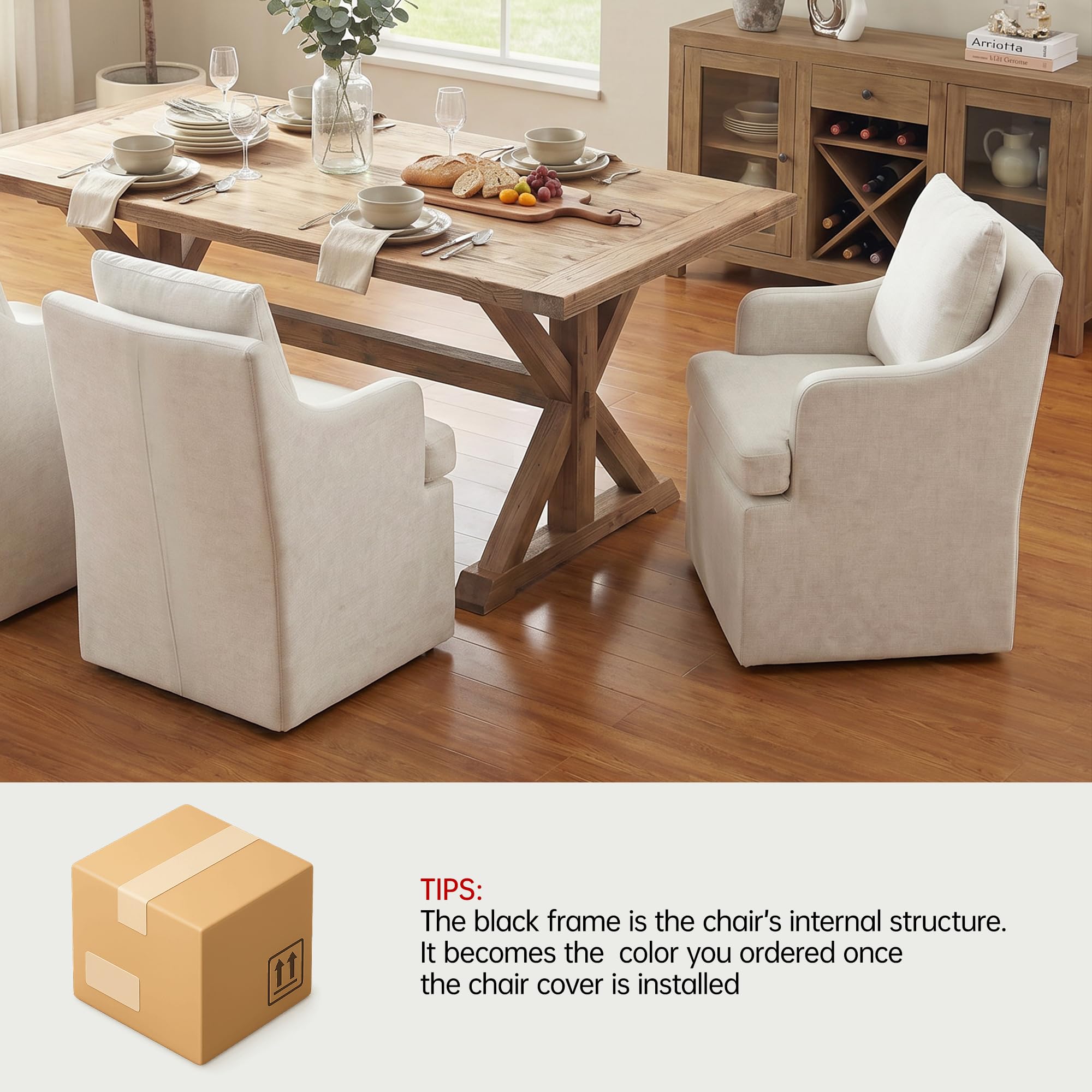 How to Clean Upholstered Dining Chairs (2026) 1 VKNOW Upholstered Dining Chairs, Modern Kitchen Chairs Dinner Chairs with 4 Cast - product photo