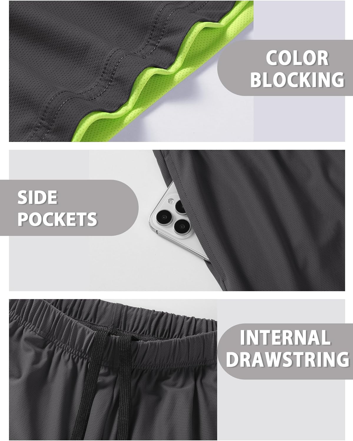 Boys Athletic Shorts Kids Youth Performance Quick Dry Sports Gym Active Basketball Soccer Shorts with Pockets - Image 6