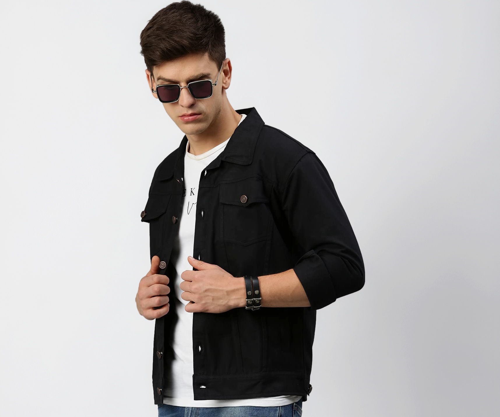 Buy VOXATI Men's Denim Jacket kjt204xy-m_Black_M at Amazon.in