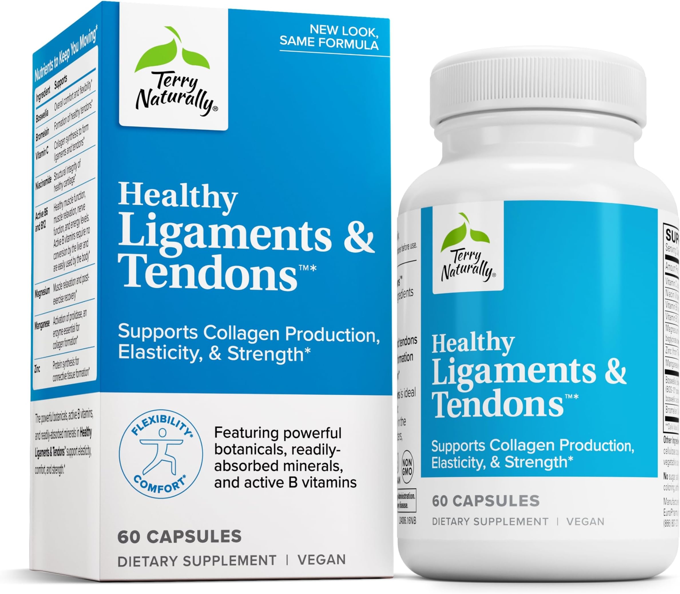 Healthy Ligaments & Tendons - Dietary Supplement for Connective Tissue & Joint Lubrication Support - Non-GMO Formula to Aid Ligament & Muscle Health - 60 Capsules