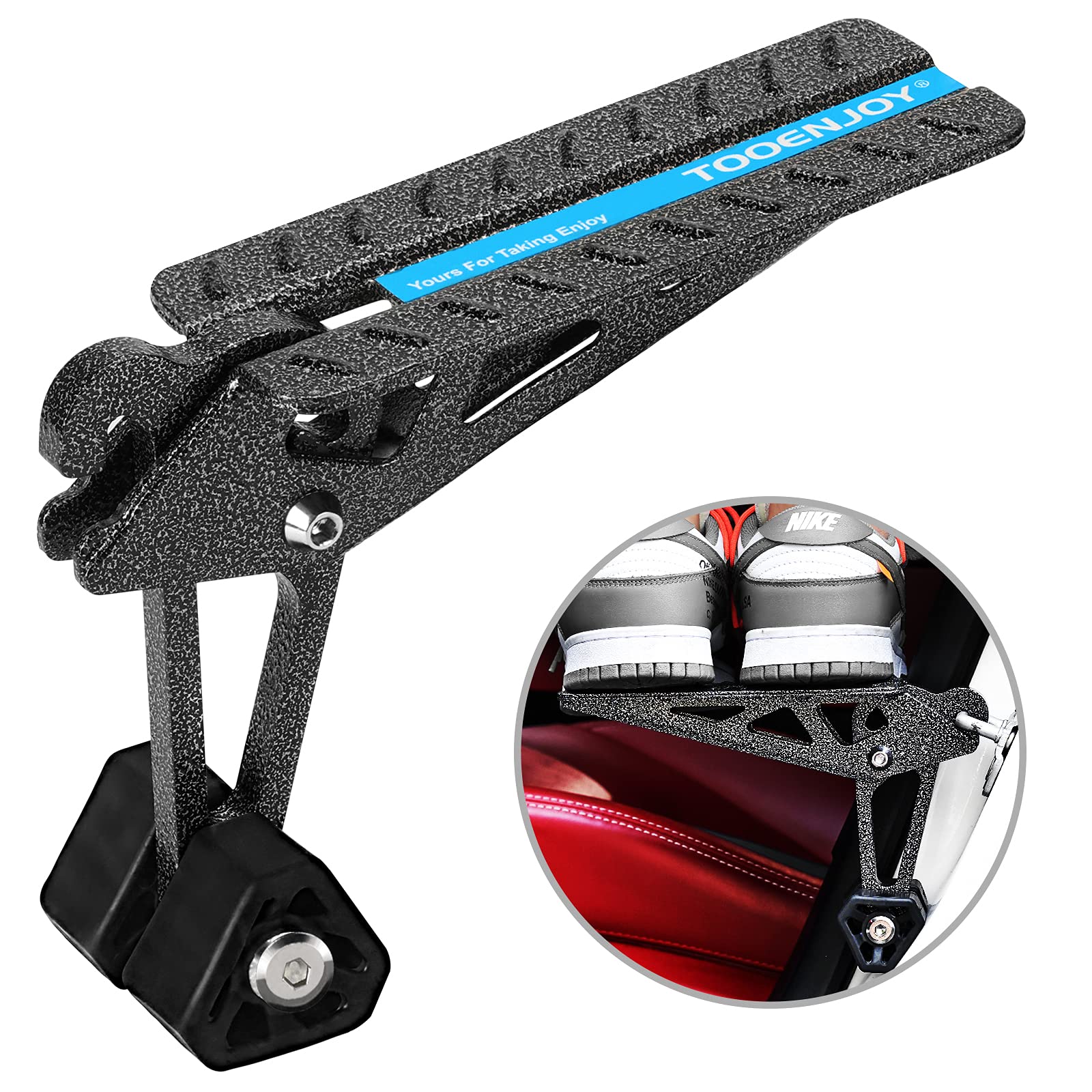 TOOENJOY Foldable Car Door Step, Universal Fit Door Step Hook on Door