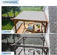 Vista 7 de E&K Sunrise - Toldo impermeable de 12 x 24 pies, color gris claro, rectángulo con bloqueo UV, duradero, perfecto para toldo, jardín al aire libre