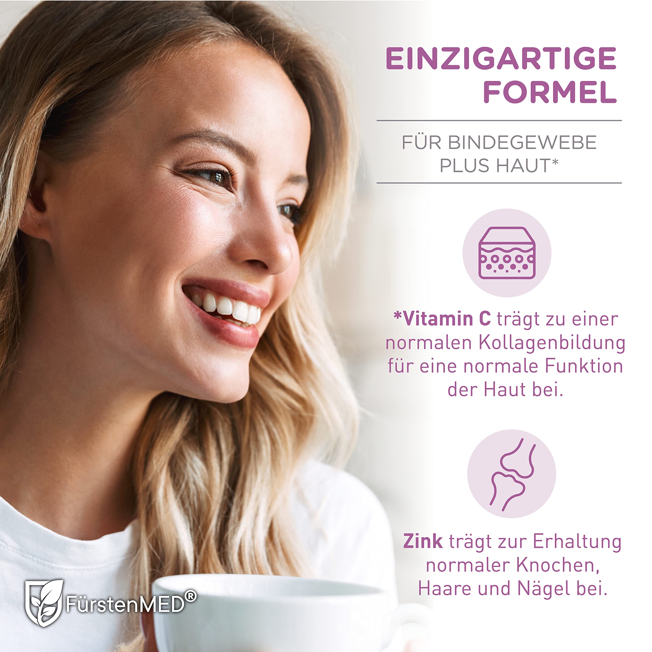 FürstenMED® Bindegewebe Komplex + Haut Kapseln mit 11 Wichtigen Inhaltsstoffen zur gezielten Unterstützung - 60 Vegane Kapseln, Laborgeprüft & Ohne unerwünschte Zusatzstoffe