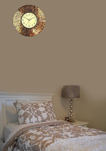 Miniatura 6 de Lulu Decor, reloj de pared de mosaico ámbar báltico, redondo, decorativo, estilo árabe, diámetro 19 pulgadas, tamaño de dial 9 pulgadas, perfecto