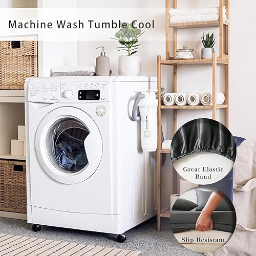 Miniatura 6 de Bedlifes Sábanas refrescantes de 800 hilos 100% algodón egipcio, suaves y transpirables, tejido satinado, sábanas de hotel de lujo, 16 bolsillos