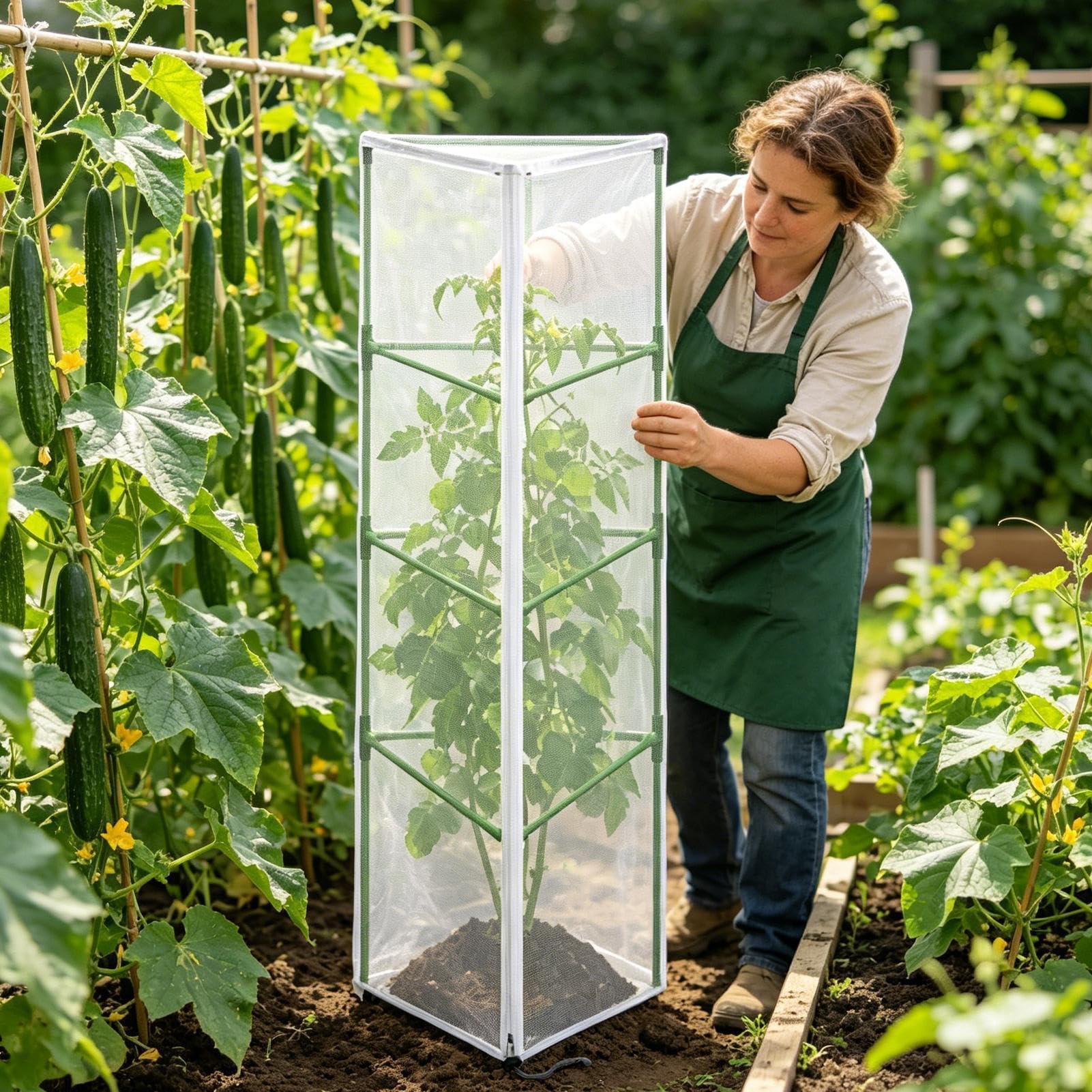 Red Protectora para Plantas Barrera Protectora con Cremallera para Animales | Cubierta Red para Jaula Tomate y Enrejado Verduras Flores Guisantes Pepinos Árboles Frutales Arbustos de Bay