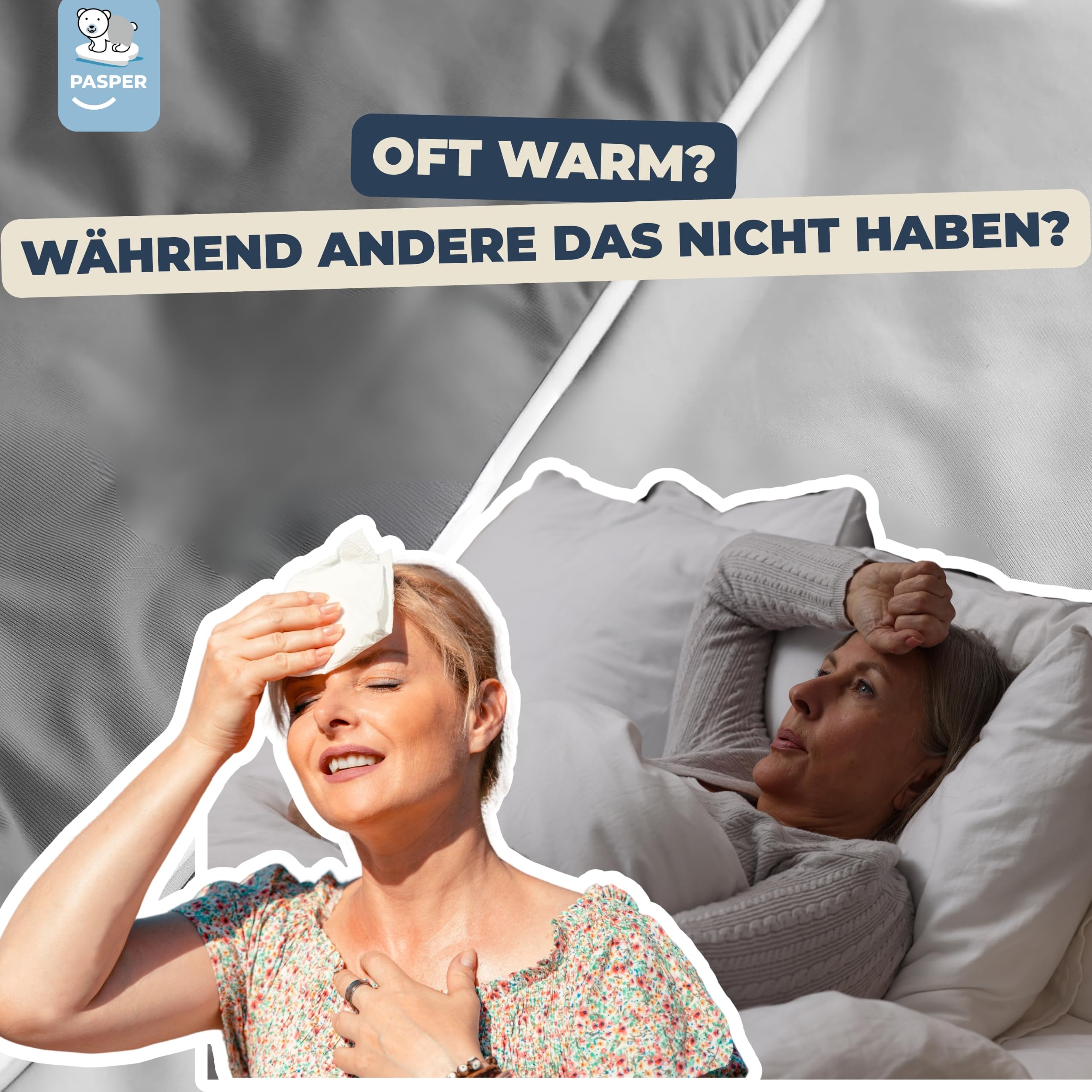 Pasper Kühldecke 200 x 220 cm - Q-max 0.5 - Sommer Gewichtsdecke | Kühlender Schlafkomfort mit angenehmem Gewicht