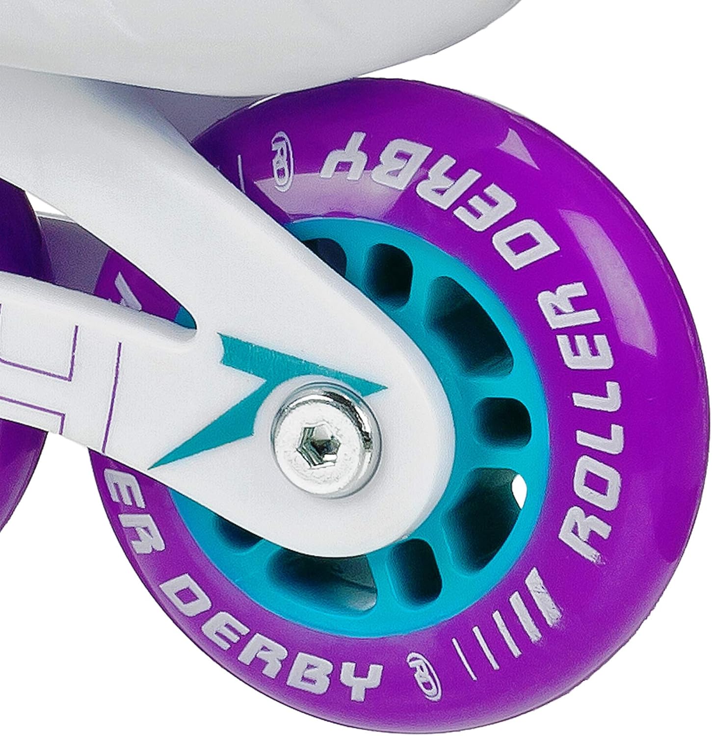 Roller Derby Girl's Stinger Adjustable Inline Skates White/Purple/Teal ,Small (12-1) : Sports & Outdoors