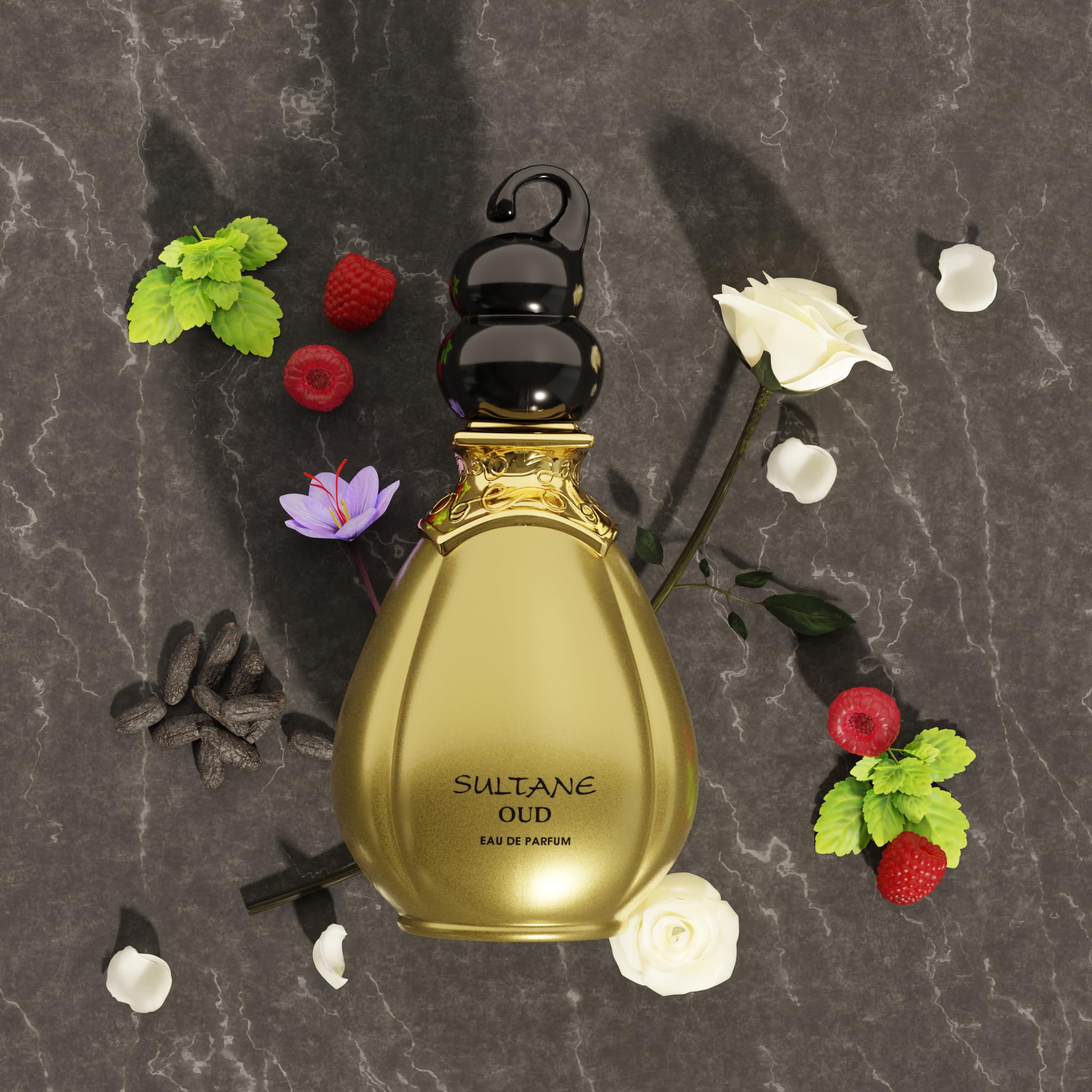 SULTANE OUD Eau de Parfum - Spray perfume for women - Oriental Scent - Notes of Rose, Saffron, Geranium - Made in France - 3.38 Fl.oz