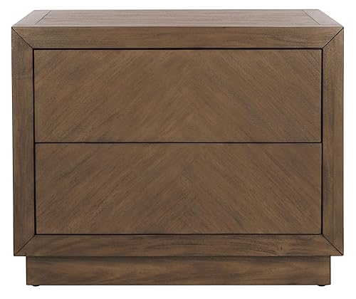 Couture Home Collection Steve Brown 2-Drawer Wood Nightstand Table (Fully