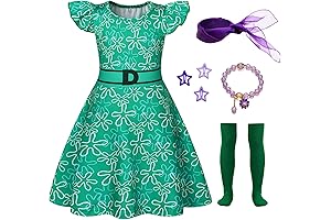 Akokvlar Girls Green Disgust Costume Cartoon Yellow Joy Costume Dress Halloween Outfit