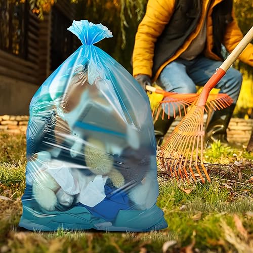 Miniatura 6 de Geyoga Bolsas de basura de 95 galones para exteriores, bolsas de basura grandes de 61 x 68.5 pulgadas, bolsas de basura industriales para limpieza