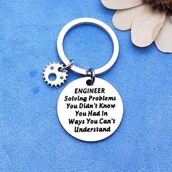 Dabihu Engineering Student Keychain Gift Engineer Solving Problems You Didn't Know Keyring Appreciation Mechanical Architect Construction Engineer Gift Engineering School Graduation Gifts