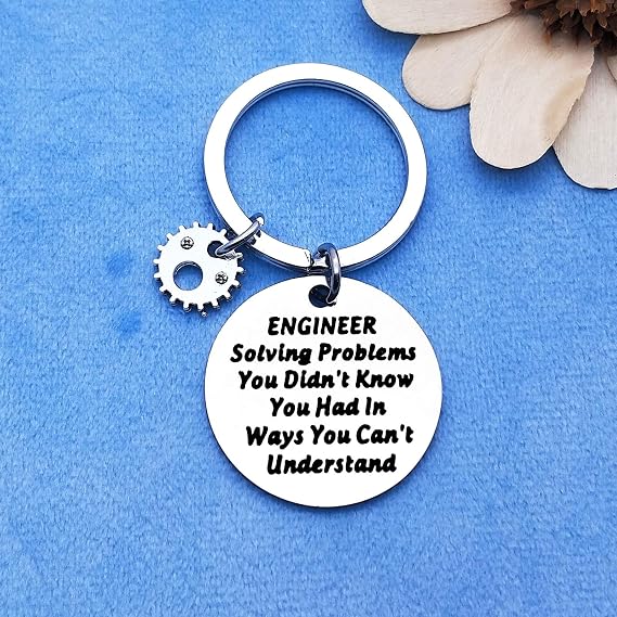 Dabihu Engineering Student Keychain Gift Engineer Solving Problems You Didn't Know Keyring Appreciation Mechanical Architect Construction Engineer Gift Engineering School Graduation Gifts