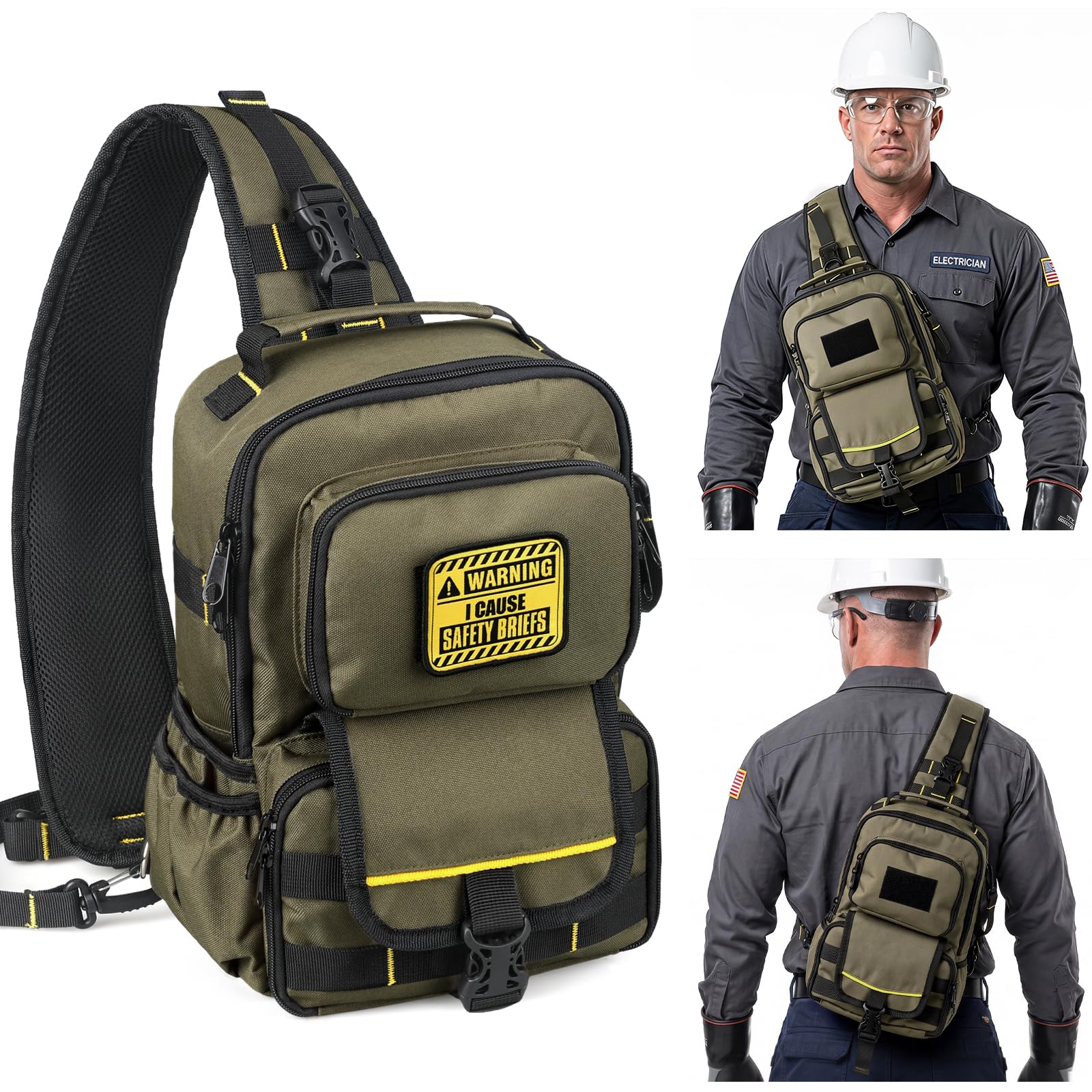 Electrician HVAC Tool Bag for Men, Small Tool Backpack Wide-Opening — Amazon image 9