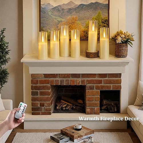 Miniatura 8 de 8 piezas de velas sin llama, velas operadas por batería, velas LED parpadeantes con control remoto, llama danzante realista, diseño acrílico para