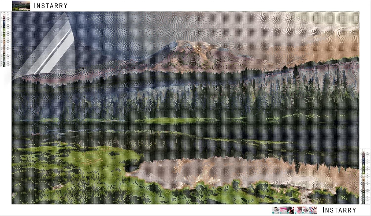 Instarry DIY 5D Diamond Painting Kits Large Size Full Drill Snow Mountains and Lakes Mosaic Rhinestones Embroidery Modern Wall Decor Art Kit 31.5x15.7 inch