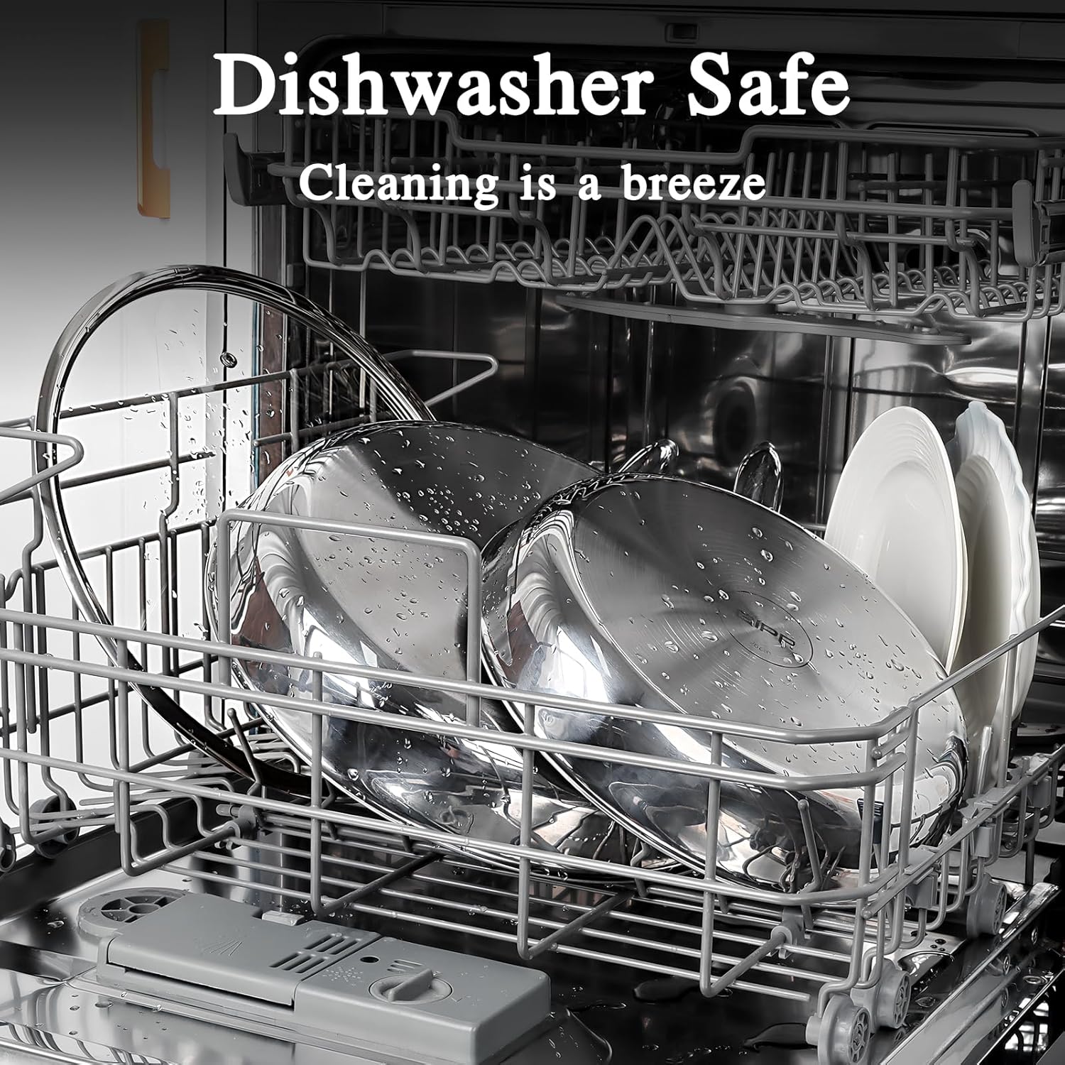 GiPP Tri-Ply Stainless Steel Frying Pan, 12 inch Hybrid Frying Pans Nonstick Skillets, Dishwasher and Oven-Safe, Induction Ready, Compatible with All Cook tops, PFOS/PFOA Free