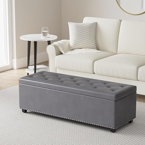 Miniatura 18 de Otomano rectangular de almacenamiento Simpli Home Hamilton, Marrón café Marrón café,Azul aguamarina,Cloud gris,Marrón desteñido,Marrón oscuro