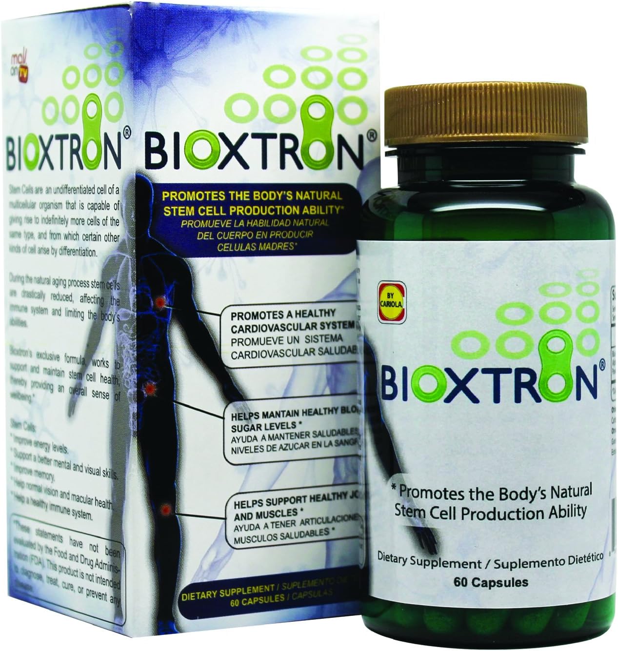 Bioxtron AFA Stem Cell + AbeeMed Supplement Capsules - Joint Support & Muscle Pain - Immune System - Inflammation & Mobility - Blue Green Algae Spirulina Bee Venom - 60 Caps Each Product
