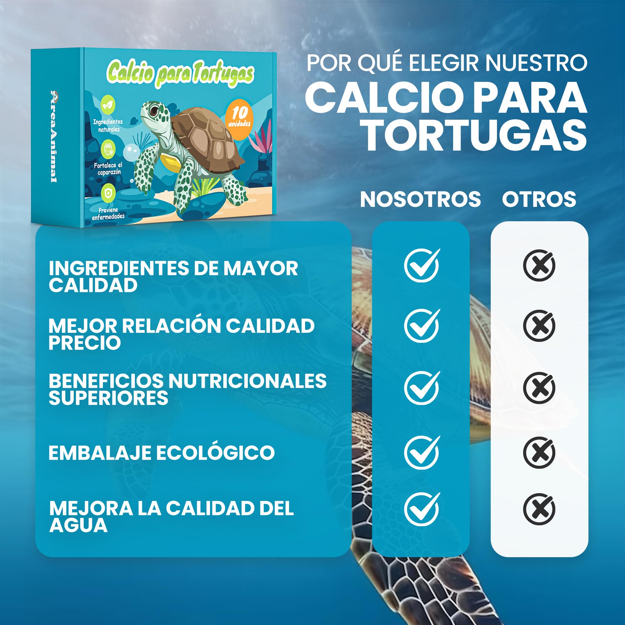 AreaAnimal - Calcio Tortugas de Agua, 10pcs Calcio para Tortugas de Agua con Liberación Lenta, Piedra Tortuga Que Fortalece el Caparazón y Mejora el Sistema Nervioso — view 4