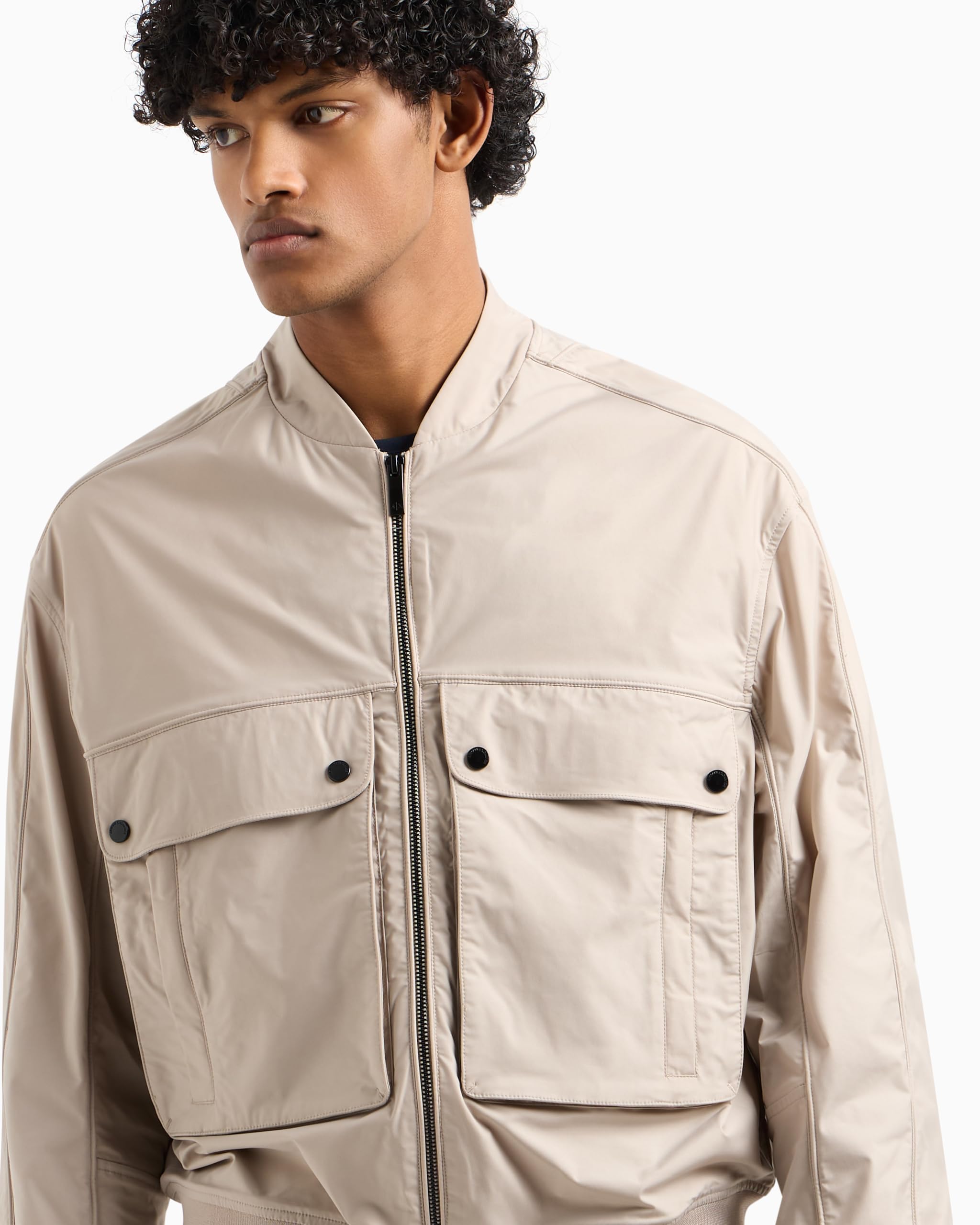 Armani Exchange Blue Edition, Logo Patch Giacca Blouson Uomo