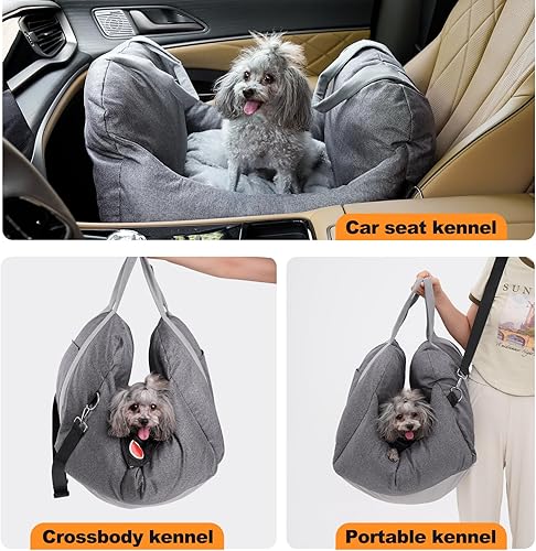 Miniatura 3 de Asiento elevador para perros pequeños, totalmente desmontable y lavable, asiento de automóvil para perros pequeños menores de 25 años, asiento de