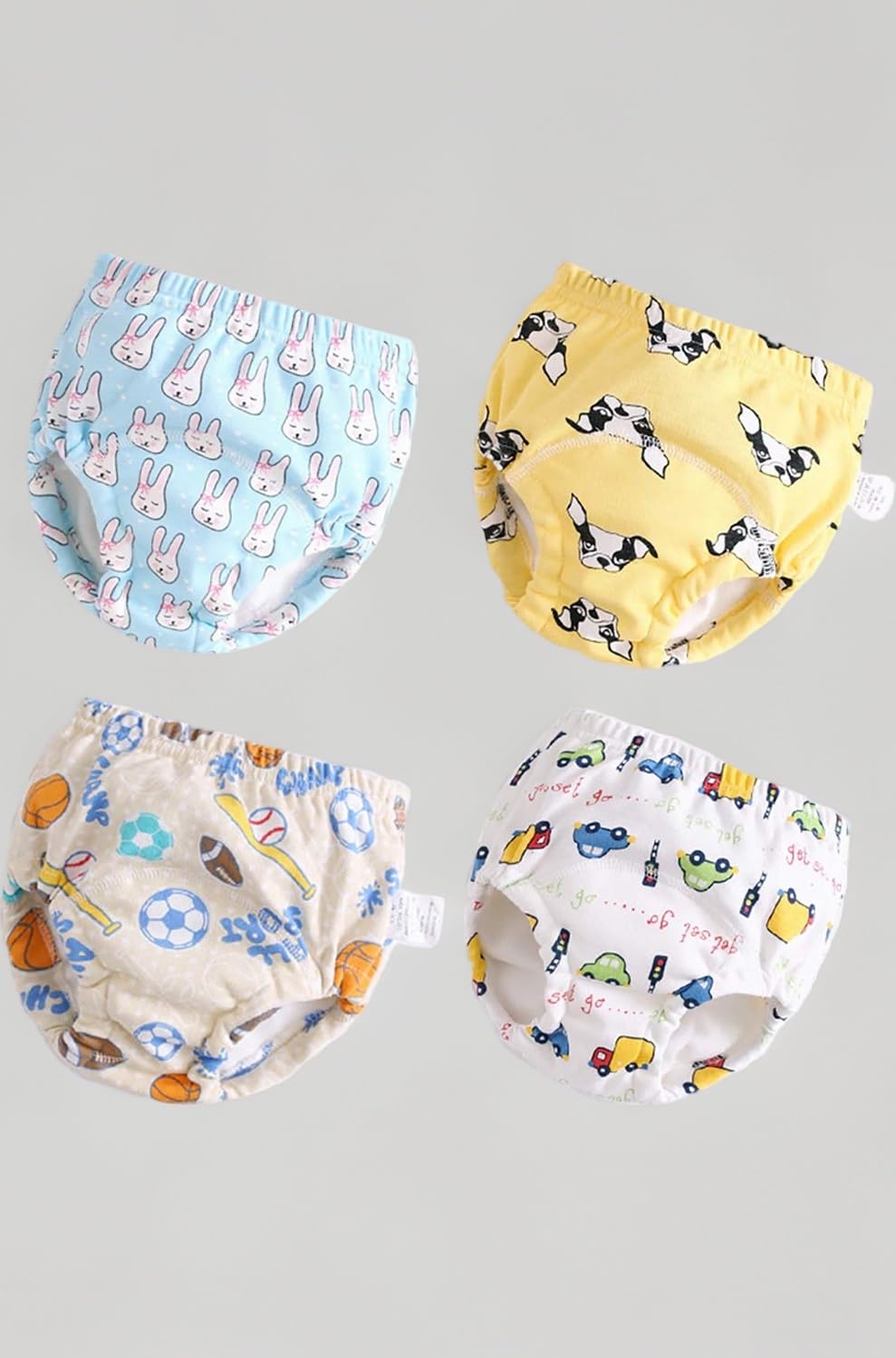 U0U 4 Pack Toddler Potty Training Pants Layered Cotton Training Underwear for Toddlers Girls Boys