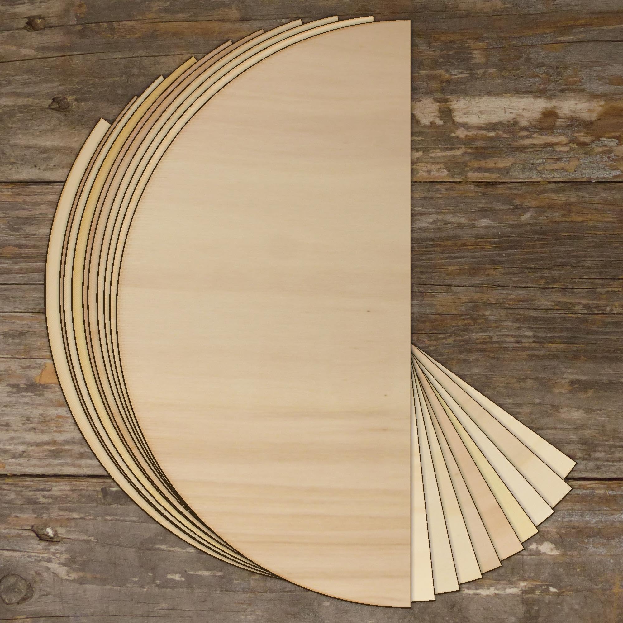 Cheriswelry 120 cabochon in legno semicircolari, non finiti, palline in legno spaccato, per progetti artistici fai da te (14,5 mm/19 mm/24 mm/29,5 mm