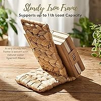 Vista 5 de Ahyra Wicker Cell Phone Stand for Desk, Sturdy Tablet & E-Reader Holder, Handcrafted Woven Art Piece, Scratch-Free Cradle, Boho Desk Decor A