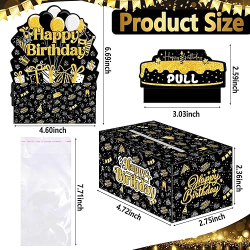 Miniatura 4 de GZDUCK Caja de dinero de cumpleaños para regalo en efectivo, cajas de regalo para dinero en efectivo con extracción para cumpleaños, fiesta de