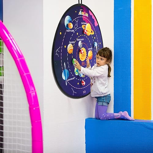 Miniatura 34 de BooTaa Tablero de dardos grande de 29 pulgadas para niños, tablero de dardos para niños con bolas adhesivas, juguetes para niños y niñas