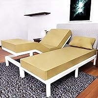 Vista 29 de Sábanas Split King – Juego de 5 piezas – Sábanas refrescantes Split King – Sábanas bajeras para cama ajustable (aguamarina)